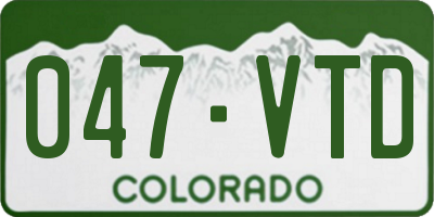 CO license plate 047VTD