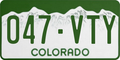 CO license plate 047VTY