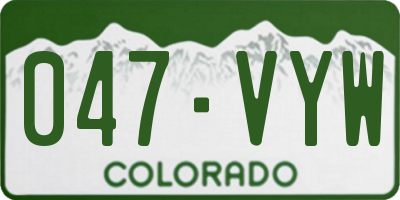 CO license plate 047VYW