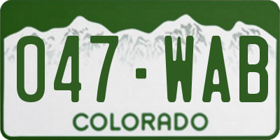 CO license plate 047WAB