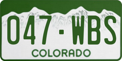 CO license plate 047WBS
