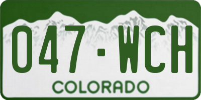 CO license plate 047WCH