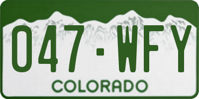 CO license plate 047WFY