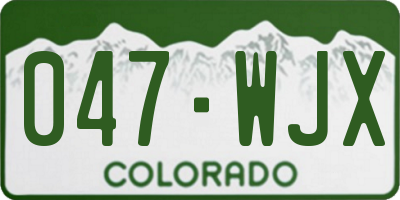 CO license plate 047WJX