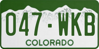 CO license plate 047WKB