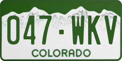 CO license plate 047WKV