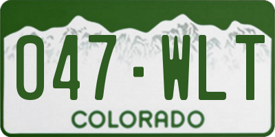 CO license plate 047WLT