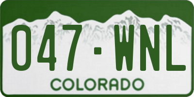 CO license plate 047WNL