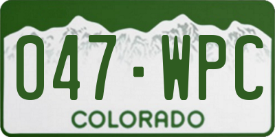 CO license plate 047WPC