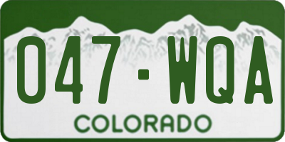CO license plate 047WQA