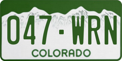 CO license plate 047WRN