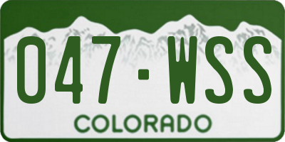 CO license plate 047WSS