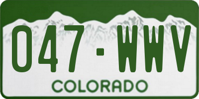 CO license plate 047WWV