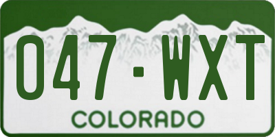 CO license plate 047WXT