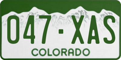 CO license plate 047XAS