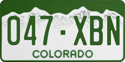 CO license plate 047XBN