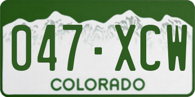 CO license plate 047XCW