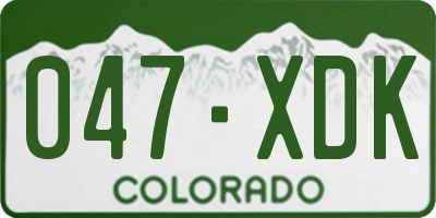 CO license plate 047XDK