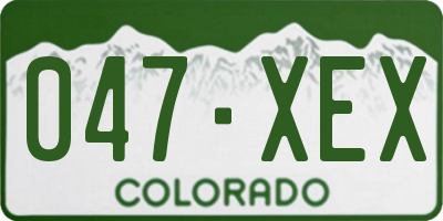 CO license plate 047XEX