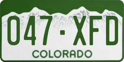 CO license plate 047XFD