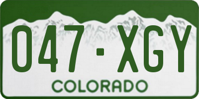 CO license plate 047XGY