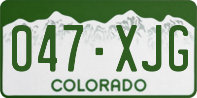 CO license plate 047XJG