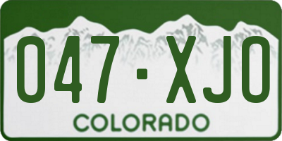 CO license plate 047XJO