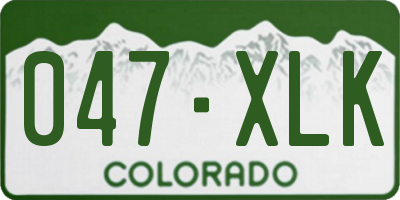 CO license plate 047XLK