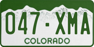 CO license plate 047XMA