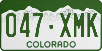 CO license plate 047XMK