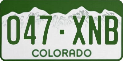 CO license plate 047XNB