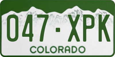 CO license plate 047XPK