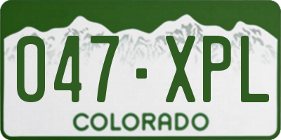 CO license plate 047XPL