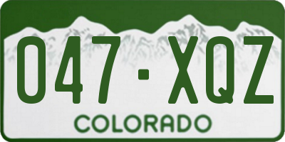 CO license plate 047XQZ