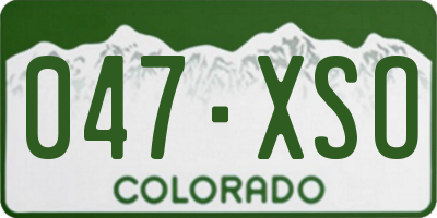 CO license plate 047XSO