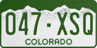 CO license plate 047XSQ