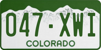 CO license plate 047XWI