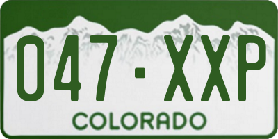 CO license plate 047XXP