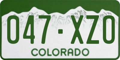 CO license plate 047XZO