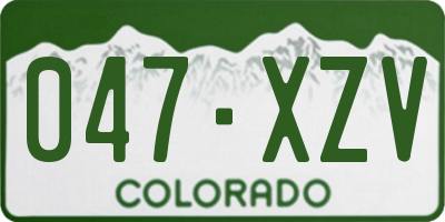 CO license plate 047XZV