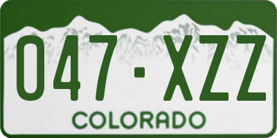 CO license plate 047XZZ