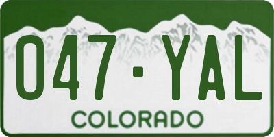 CO license plate 047YAL