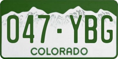 CO license plate 047YBG