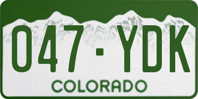 CO license plate 047YDK