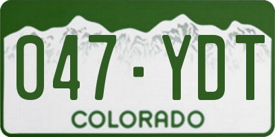CO license plate 047YDT