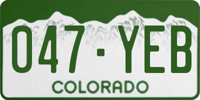 CO license plate 047YEB