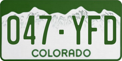 CO license plate 047YFD