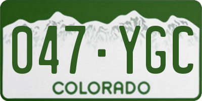 CO license plate 047YGC