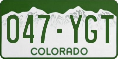 CO license plate 047YGT