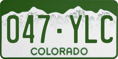 CO license plate 047YLC